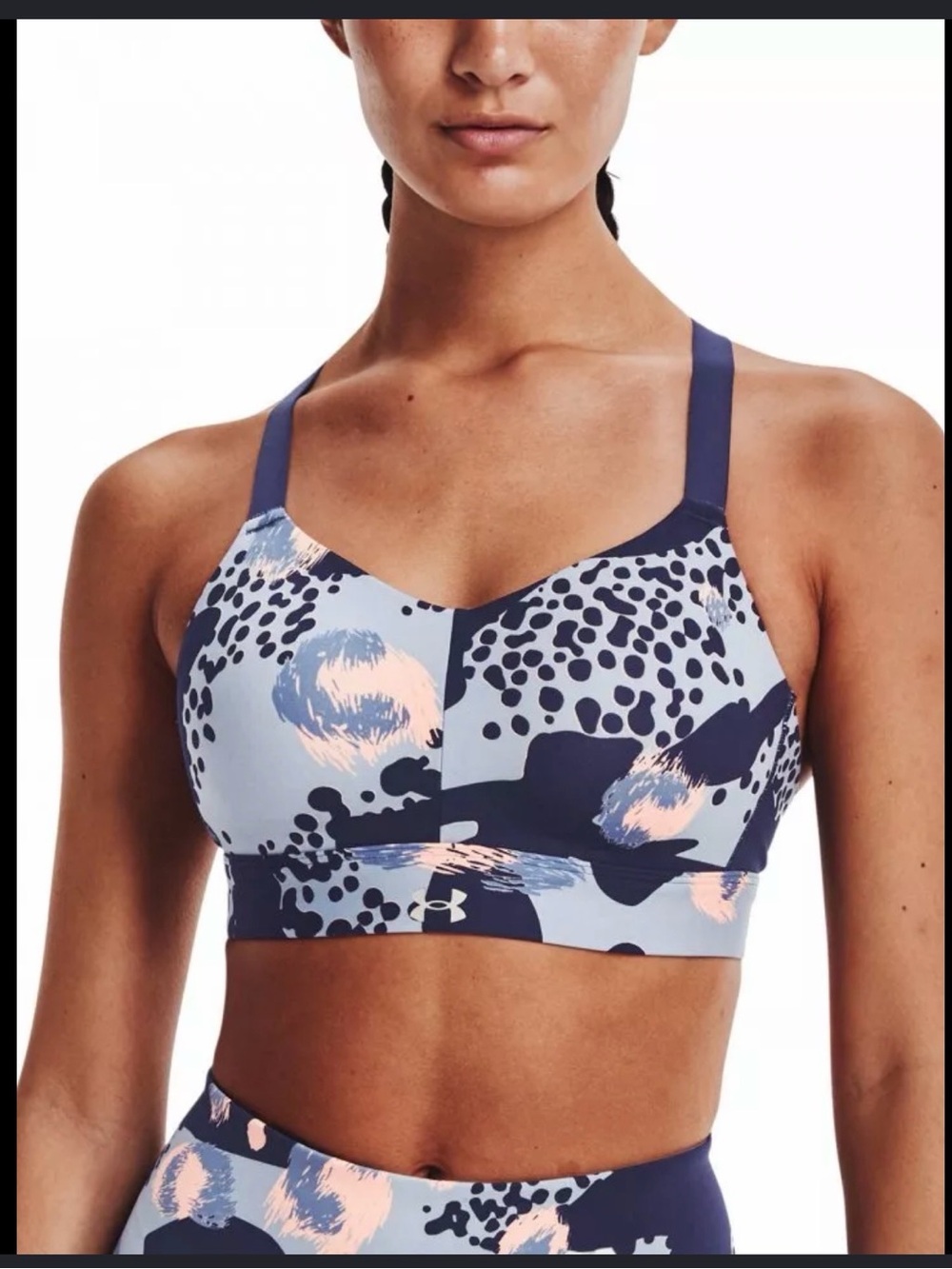 Under Armour Breathelux High Support Sports performance printed Bra